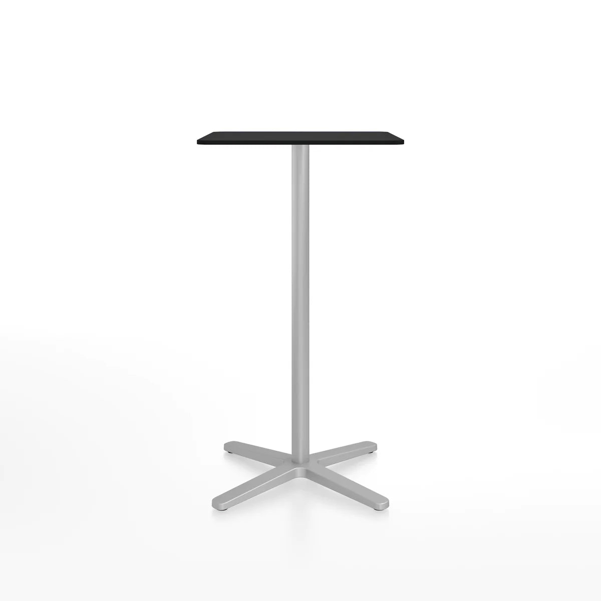 Emeco 2 Inch X Base Bar Table - Rectangular bar seating Emeco Silver Powder Coated Black HPL 