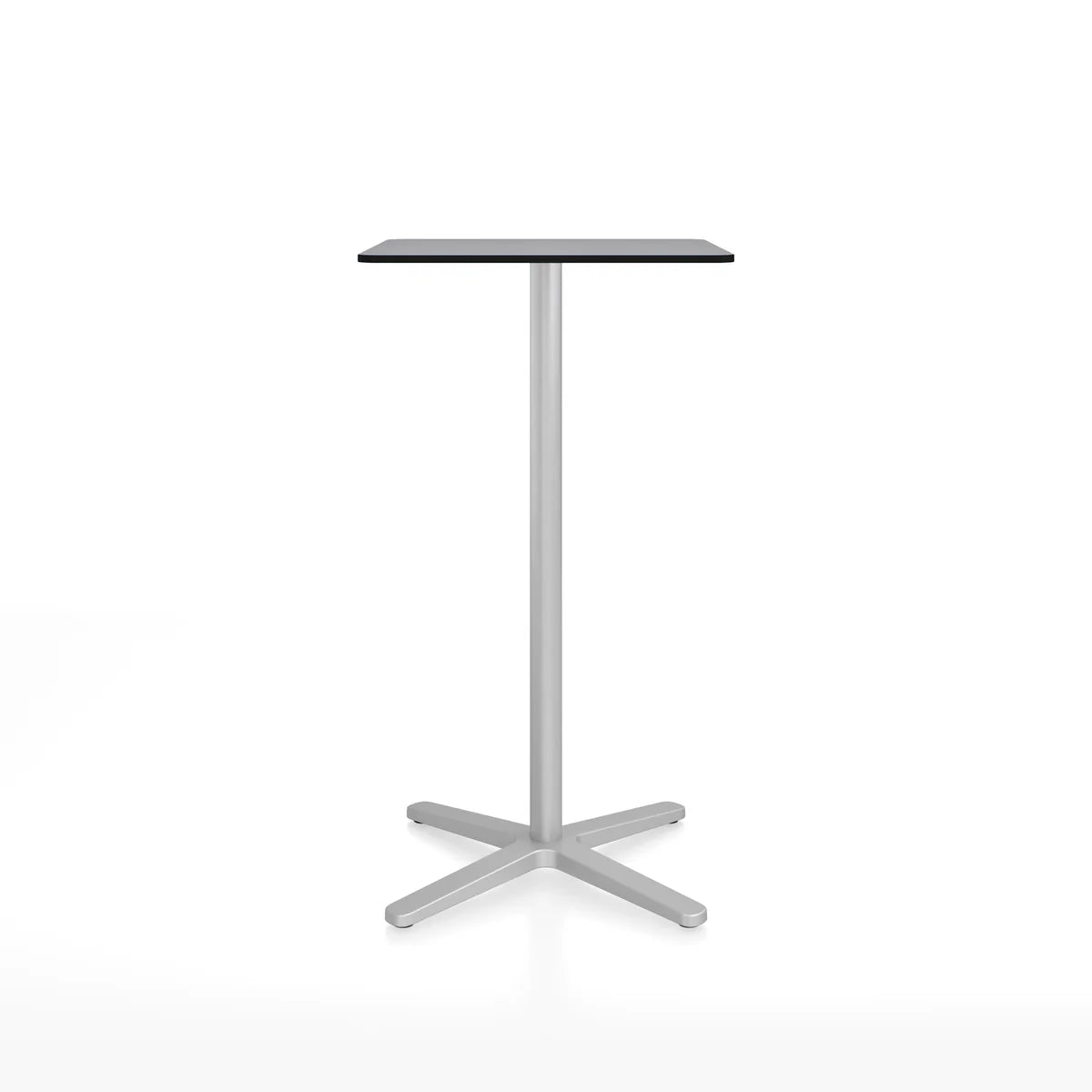 Emeco 2 Inch X Base Bar Table - Rectangular bar seating Emeco Silver Powder Coated Grey HPL 