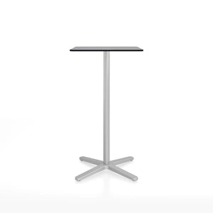 Emeco 2 Inch X Base Bar Table - Rectangular bar seating Emeco Silver Powder Coated Grey HPL 
