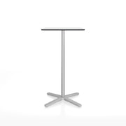 Emeco 2 Inch X Base Bar Table - Rectangular bar seating Emeco Silver Powder Coated White HPL 