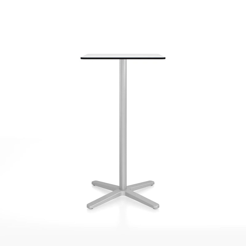 Emeco 2 Inch X Base Bar Table - Rectangular bar seating Emeco Silver Powder Coated White HPL 