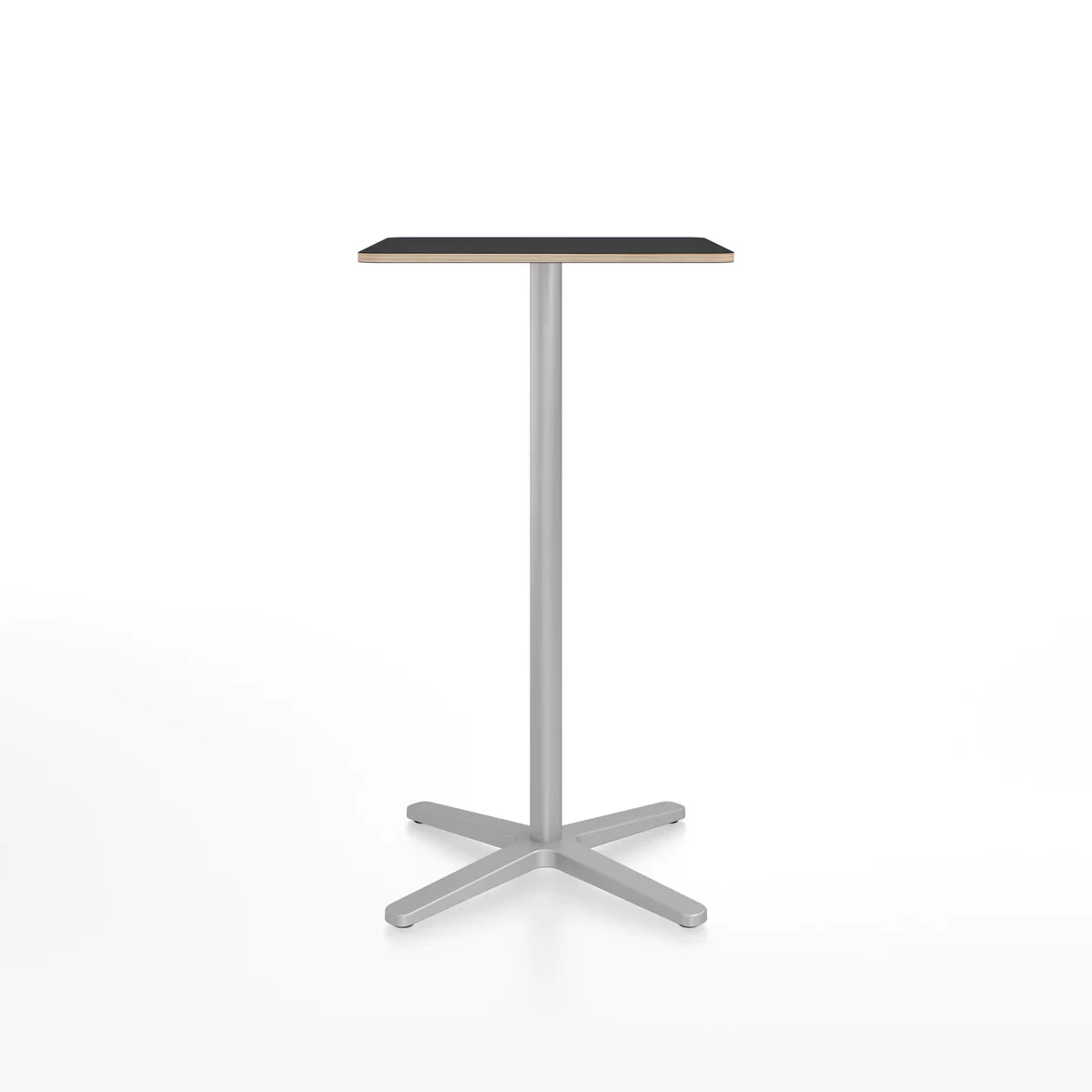 Emeco 2 Inch X Base Bar Table - Rectangular bar seating Emeco Silver Powder Coated Black Laminate Plywood 