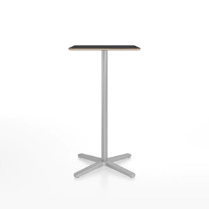 Emeco 2 Inch X Base Bar Table - Rectangular bar seating Emeco Silver Powder Coated Black Laminate Plywood 
