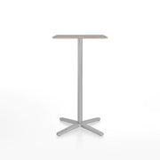 Emeco 2 Inch X Base Bar Table - Rectangular bar seating Emeco Silver Powder Coated Grey Laminate Plywood 