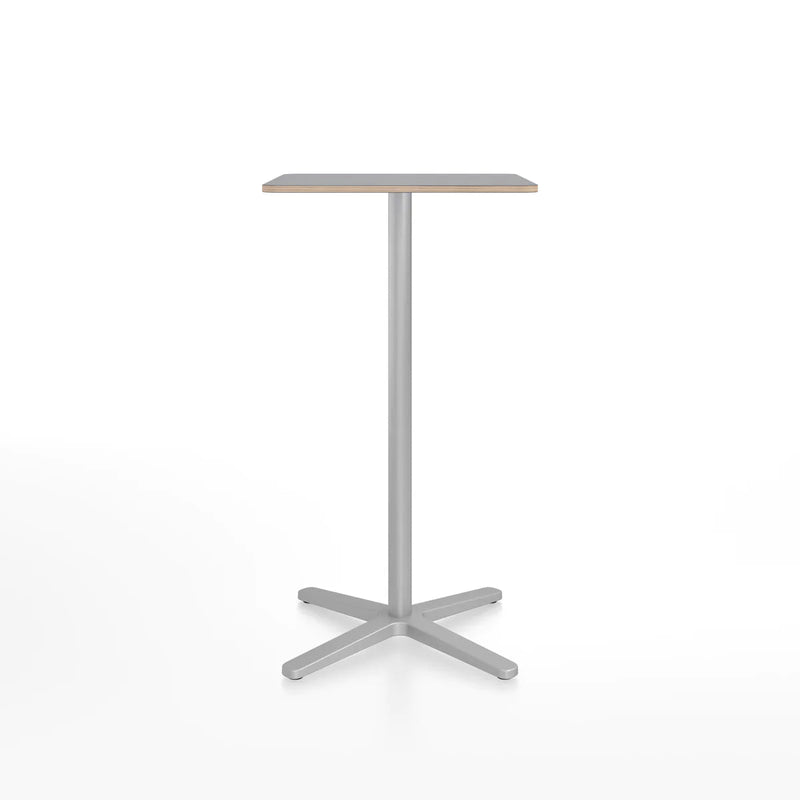 Emeco 2 Inch X Base Bar Table - Rectangular bar seating Emeco Silver Powder Coated Grey Laminate Plywood 