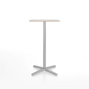 Emeco 2 Inch X Base Bar Table - Rectangular bar seating Emeco Silver Powder Coated White Laminate Plywood 