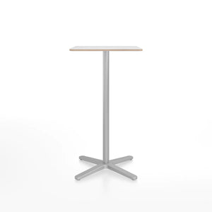 Emeco 2 Inch X Base Bar Table - Rectangular bar seating Emeco Silver Powder Coated White Laminate Plywood 