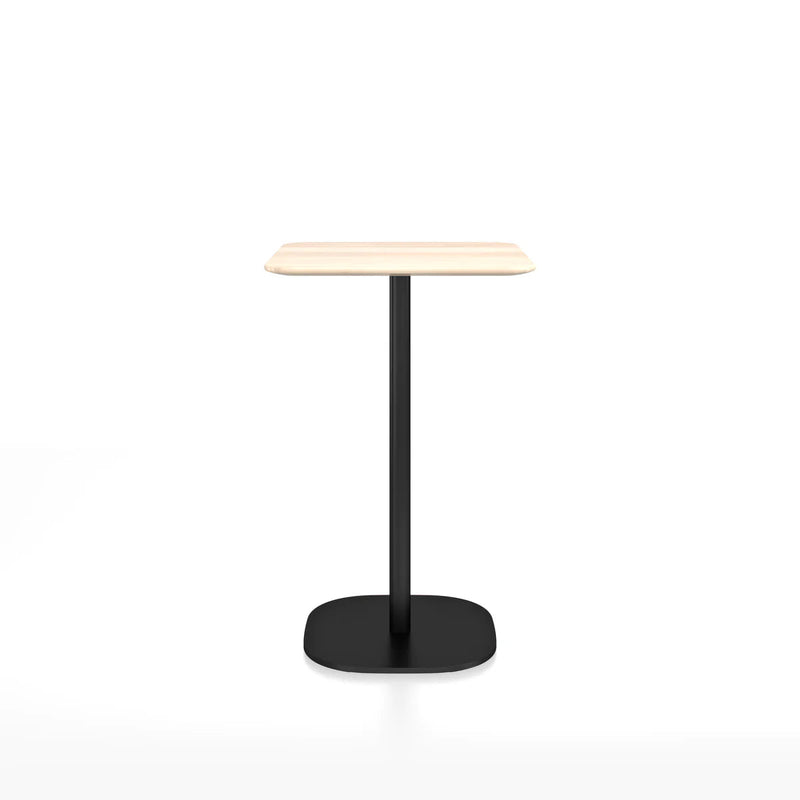 Emeco 2 Inch Flat Base Counter Height Table - Rectangular Top Coffee table Emeco Black Powder Coated Accoya Wood 