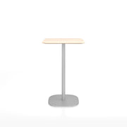Emeco 2 Inch Flat Base Counter Height Table - Rectangular Top Coffee table Emeco Hand Brushed Aluminum Accoya Wood 