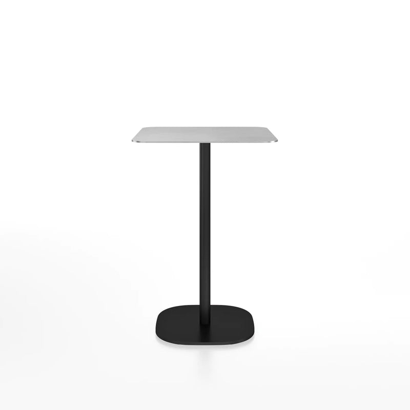Emeco 2 Inch Flat Base Counter Height Table - Rectangular Top Coffee table Emeco Black Powder Coated Hand Brushed Aluminum 