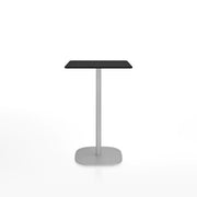 Emeco 2 Inch Flat Base Counter Height Table - Rectangular Top Coffee table Emeco Hand Brushed Aluminum Black HPL 