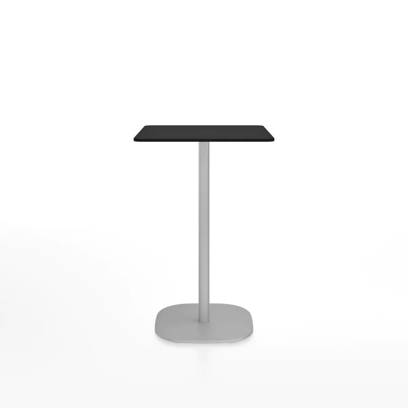 Emeco 2 Inch Flat Base Counter Height Table - Rectangular Top Coffee table Emeco Hand Brushed Aluminum Black HPL 