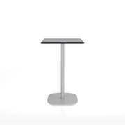 Emeco 2 Inch Flat Base Counter Height Table - Rectangular Top Coffee table Emeco Hand Brushed Aluminum Gray HPL 
