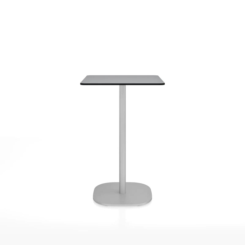 Emeco 2 Inch Flat Base Counter Height Table - Rectangular Top Coffee table Emeco Hand Brushed Aluminum Gray HPL 