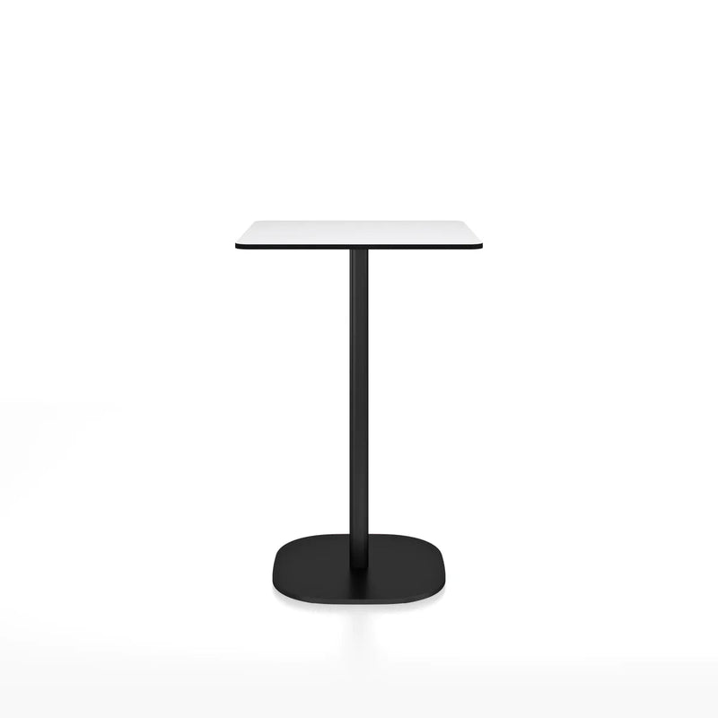 Emeco 2 Inch Flat Base Counter Height Table - Rectangular Top Coffee table Emeco Black Powder Coated White HPL 