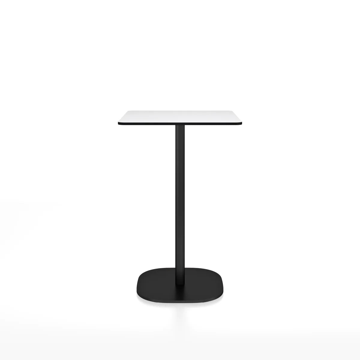 Emeco 2 Inch Flat Base Counter Height Table - Rectangular Top Coffee table Emeco Black Powder Coated White HPL 