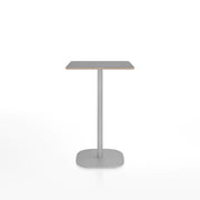 Emeco 2 Inch Flat Base Counter Height Table - Rectangular Top Coffee table Emeco Hand Brushed Aluminum Gray Laminate Plywood 