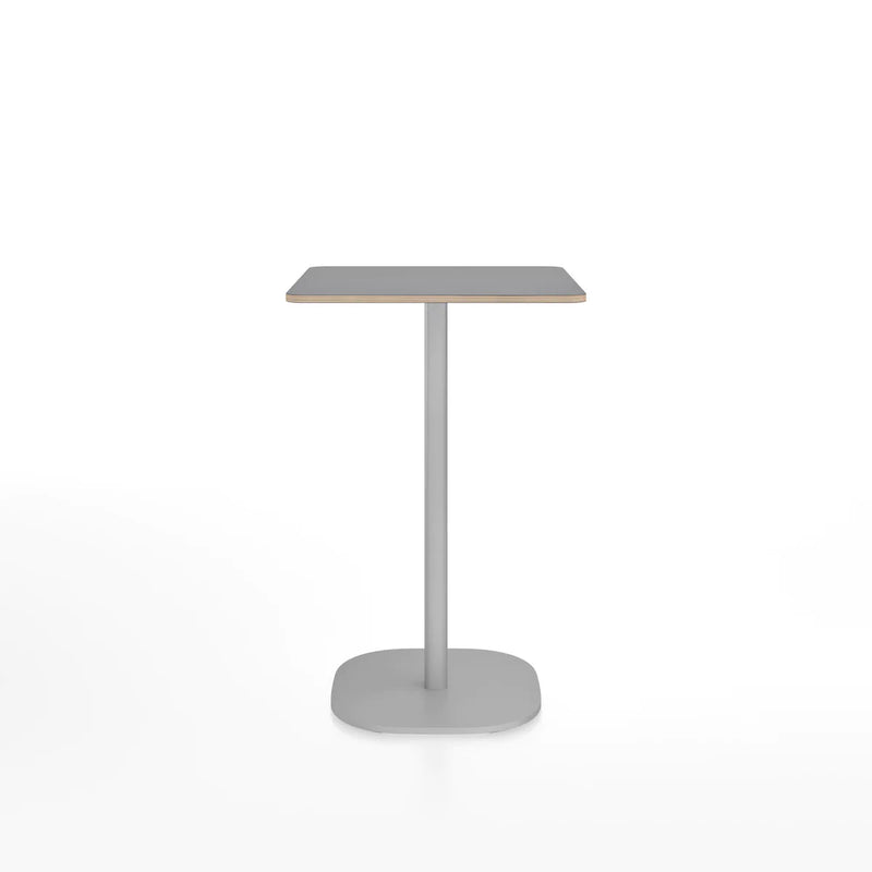 Emeco 2 Inch Flat Base Counter Height Table - Rectangular Top Coffee table Emeco Hand Brushed Aluminum Gray Laminate Plywood 
