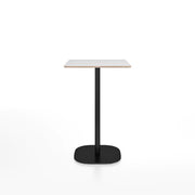 Emeco 2 Inch Flat Base Counter Height Table - Rectangular Top Coffee table Emeco Black Powder Coated White Laminate Plywood 