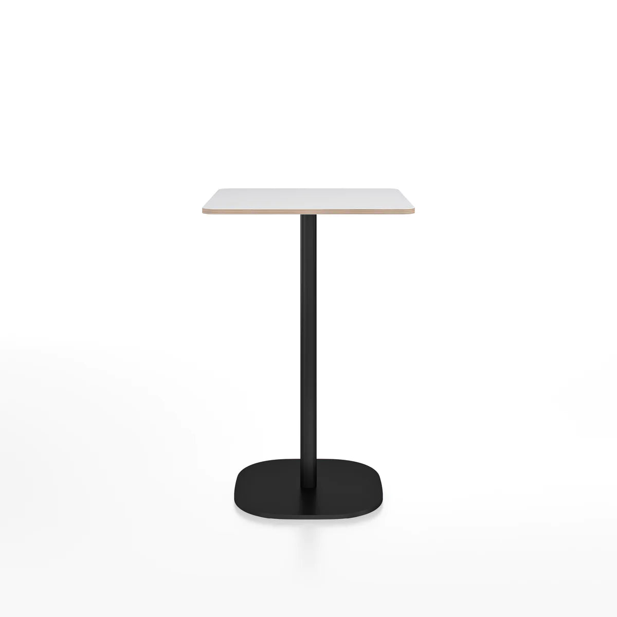 Emeco 2 Inch Flat Base Counter Height Table - Rectangular Top Coffee table Emeco Black Powder Coated White Laminate Plywood 