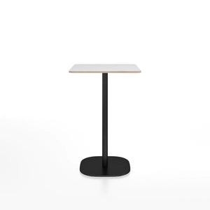 Emeco 2 Inch Flat Base Counter Height Table - Rectangular Top Coffee table Emeco Black Powder Coated White Laminate Plywood 