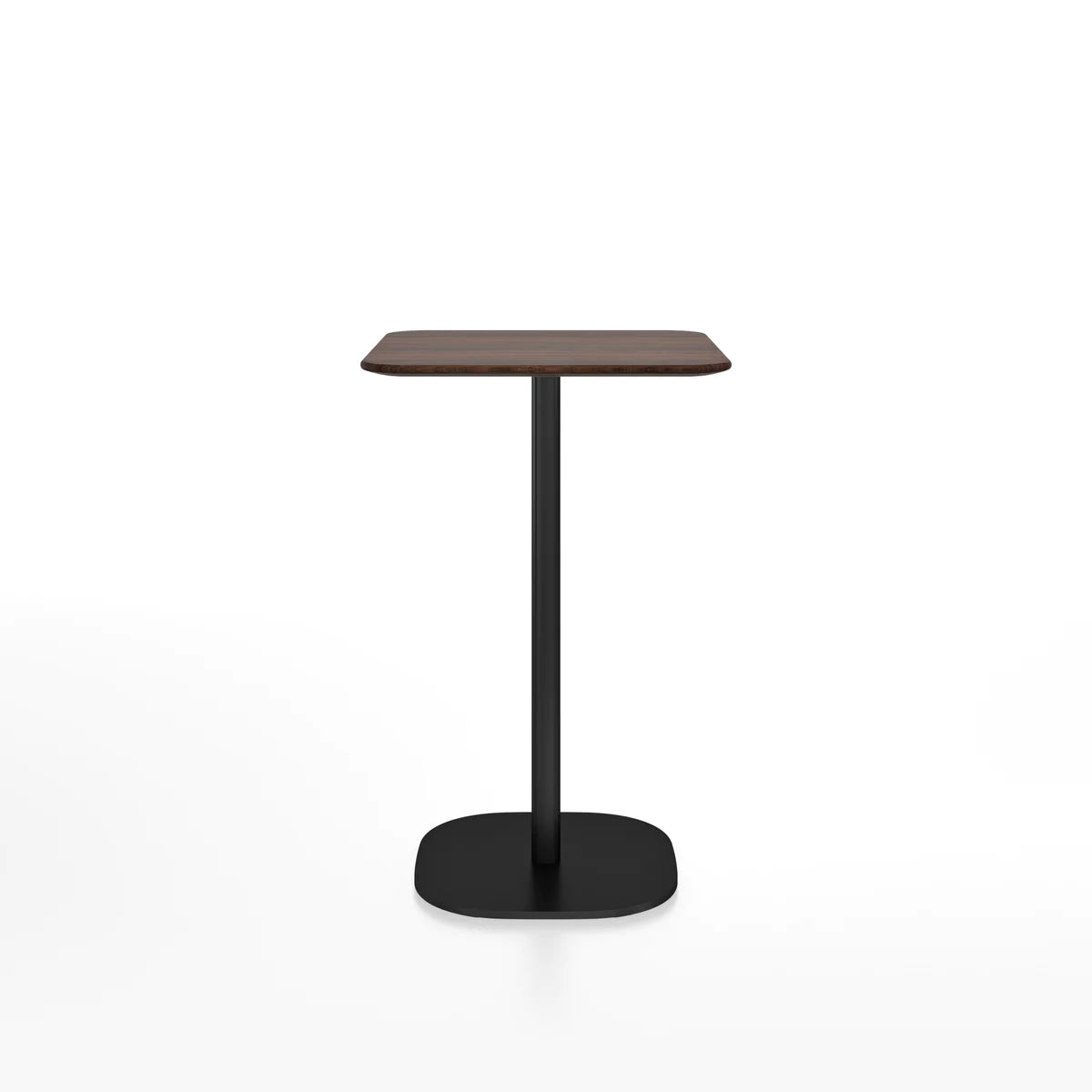 Emeco 2 Inch Flat Base Counter Height Table - Rectangular Top Coffee table Emeco Black Powder Coated Walnut Wood 