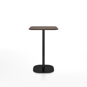 Emeco 2 Inch Flat Base Counter Height Table - Rectangular Top Coffee table Emeco Black Powder Coated Walnut Wood 
