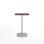 Emeco 2 Inch Flat Base Counter Height Table - Rectangular Top Coffee table Emeco Hand Brushed Aluminum Walnut Wood 