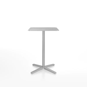 Emeco 2 Inch X Base Counter Table - Rectangular bar seating Emeco Silver Powder Coated Hand Brushed Aluminum 