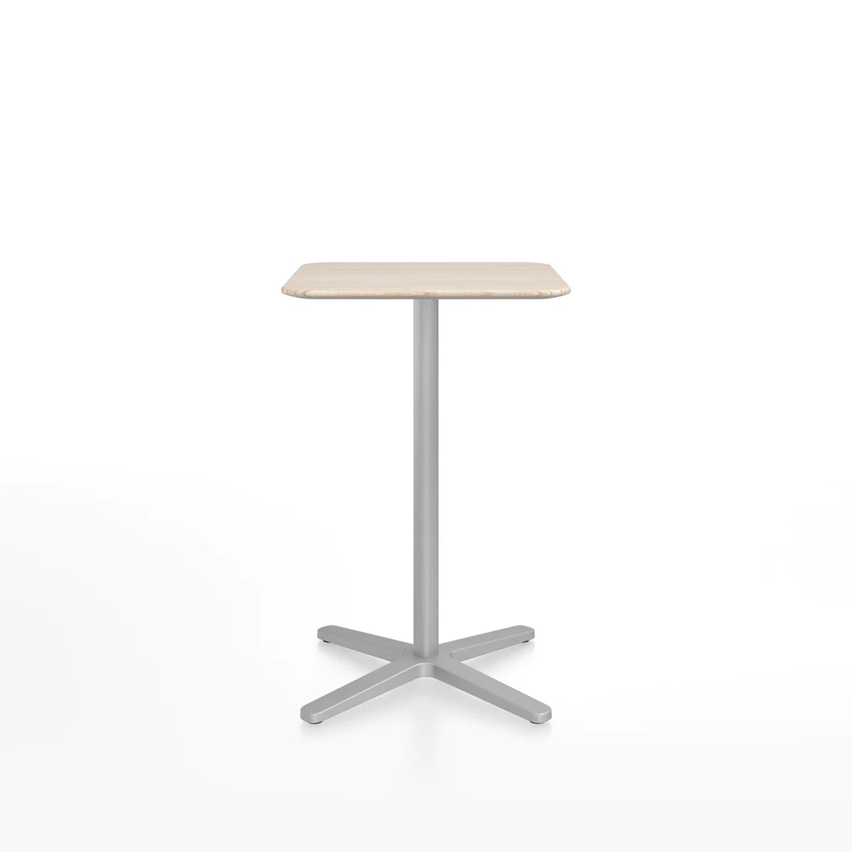 Emeco 2 Inch X Base Counter Table - Rectangular bar seating Emeco Silver Powder Coated Ash 