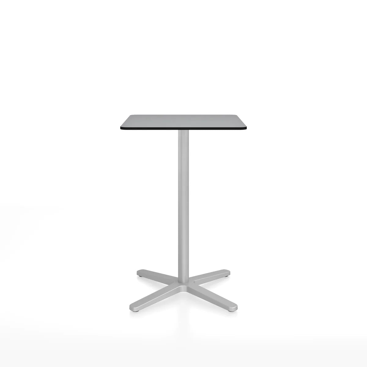 Emeco 2 Inch X Base Counter Table - Rectangular bar seating Emeco Silver Powder Coated Grey HPL 