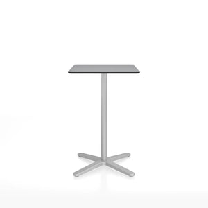 Emeco 2 Inch X Base Counter Table - Rectangular bar seating Emeco Silver Powder Coated Grey HPL 