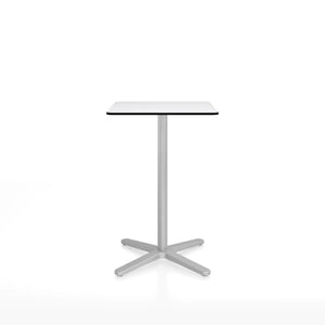 Emeco 2 Inch X Base Counter Table - Rectangular bar seating Emeco Silver Powder Coated White HPL 