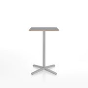 Emeco 2 Inch X Base Counter Table - Rectangular bar seating Emeco Silver Powder Coated Grey Laminate Plywood 