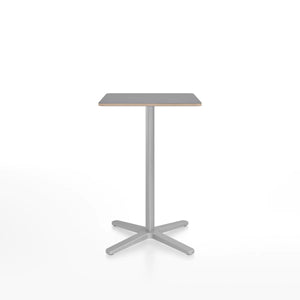 Emeco 2 Inch X Base Counter Table - Rectangular bar seating Emeco Silver Powder Coated Grey Laminate Plywood 
