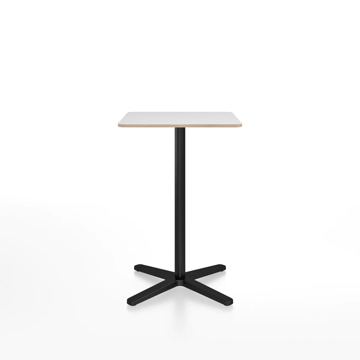 Emeco 2 Inch X Base Counter Table - Rectangular bar seating Emeco Black Powder Coated White Laminate Plywood 