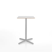 Emeco 2 Inch X Base Counter Table - Rectangular bar seating Emeco Silver Powder Coated White Laminate Plywood 