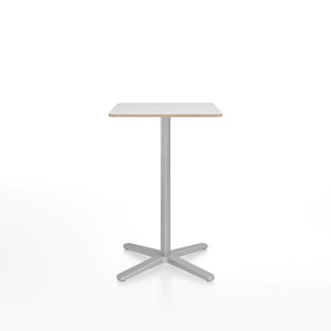 Emeco 2 Inch X Base Counter Table - Rectangular bar seating Emeco Silver Powder Coated White Laminate Plywood 