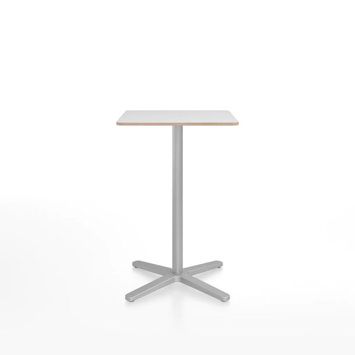 Emeco 2 Inch X Base Counter Table - Rectangular bar seating Emeco Silver Powder Coated White Laminate Plywood 