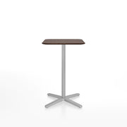 Emeco 2 Inch X Base Counter Table - Rectangular bar seating Emeco Silver Powder Coated Walnut 