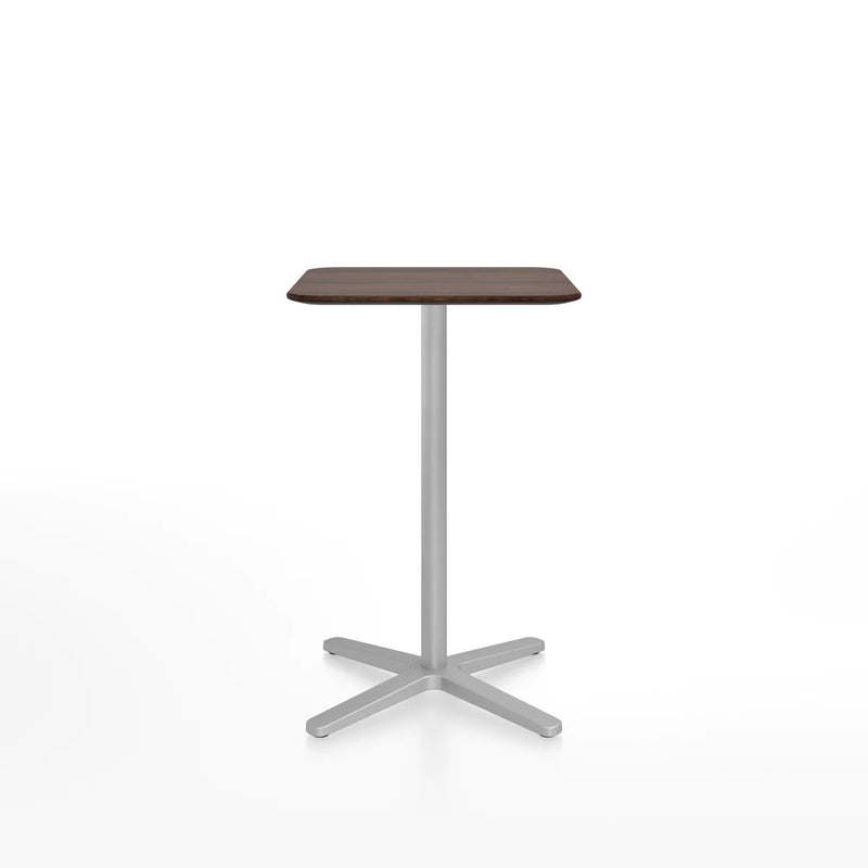 Emeco 2 Inch X Base Counter Table - Rectangular bar seating Emeco Silver Powder Coated Walnut 