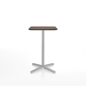 Emeco 2 Inch X Base Counter Table - Rectangular bar seating Emeco Silver Powder Coated Walnut 