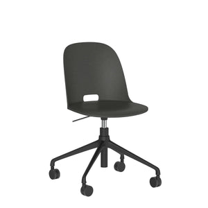 Emeco Alfi Work Swivel Chair With Casters task chair Emeco Dark Grey No Seat Pad 