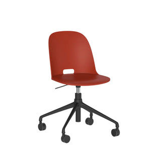 Emeco Alfi Work Swivel Chair With Casters task chair Emeco Red No Seat Pad 