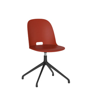 Emeco Alfi Work Swivel Chair With Glides task chair Emeco Felt Glides For Hard Floors Red Fabric Maharam Mode Sycamore 008 +$410