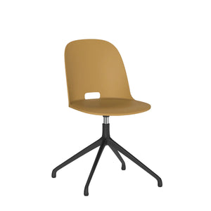Emeco Alfi Work Swivel Chair With Glides task chair Emeco Felt Glides For Hard Floors Sand Fabric Maharam Mode Sycamore 008 +$410