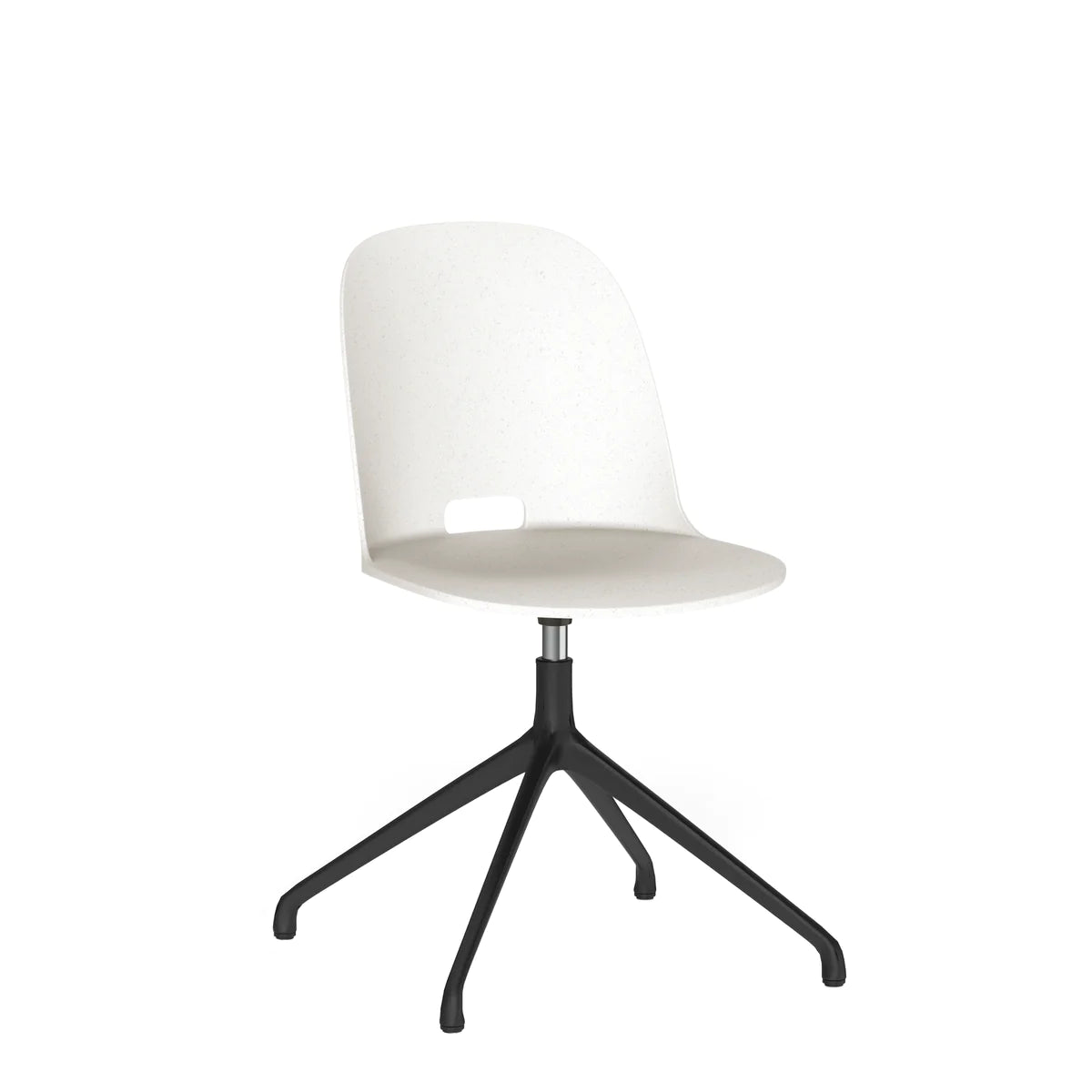 Emeco Alfi Work Swivel Chair With Glides task chair Emeco Felt Glides For Hard Floors White Fabric Maharam Mode Sycamore 008 +$410