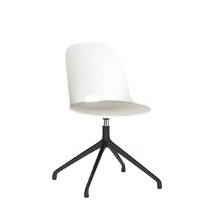 Emeco Alfi Work Swivel Chair With Glides task chair Emeco All Around Glides White Fabric Maharam Mode Sycamore 008 +$410