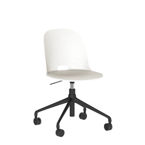 Emeco Alfi Work Swivel Chair With Casters task chair Emeco White No Seat Pad 