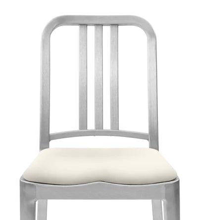 Emeco Hudson Bar Stool Side/Dining Emeco Hand Brushed Leather Alternative White +$180 No Glides